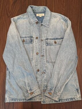 Madewell Oversized Light Wash Chore Coat Denim Jacket